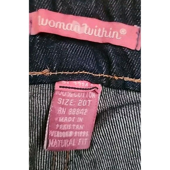 Woman Within Jeans NWOT 20T Natural Fit Wide-Leg Dark Wash Denim - Picture 3 of 7